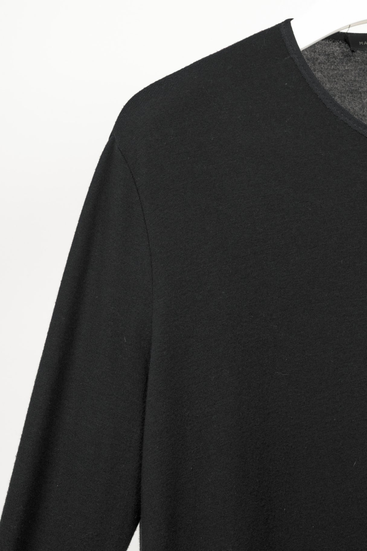 Marie Saint Pierre Black Jersey Zip-Front Mesh-Hem Tunic