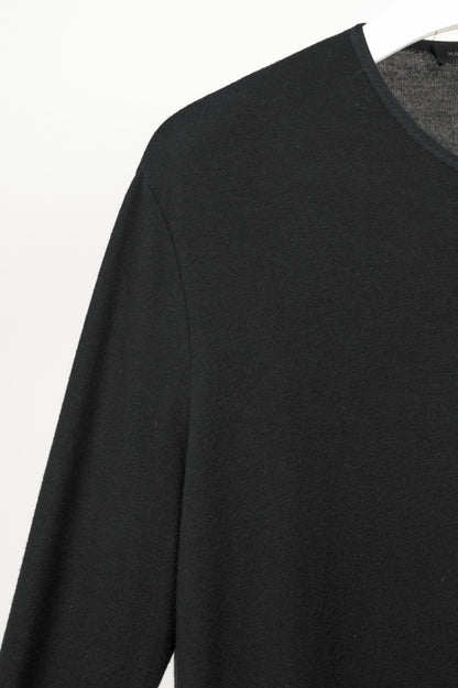 Marie Saint Pierre Black Jersey Zip-Front Mesh-Hem Tunic