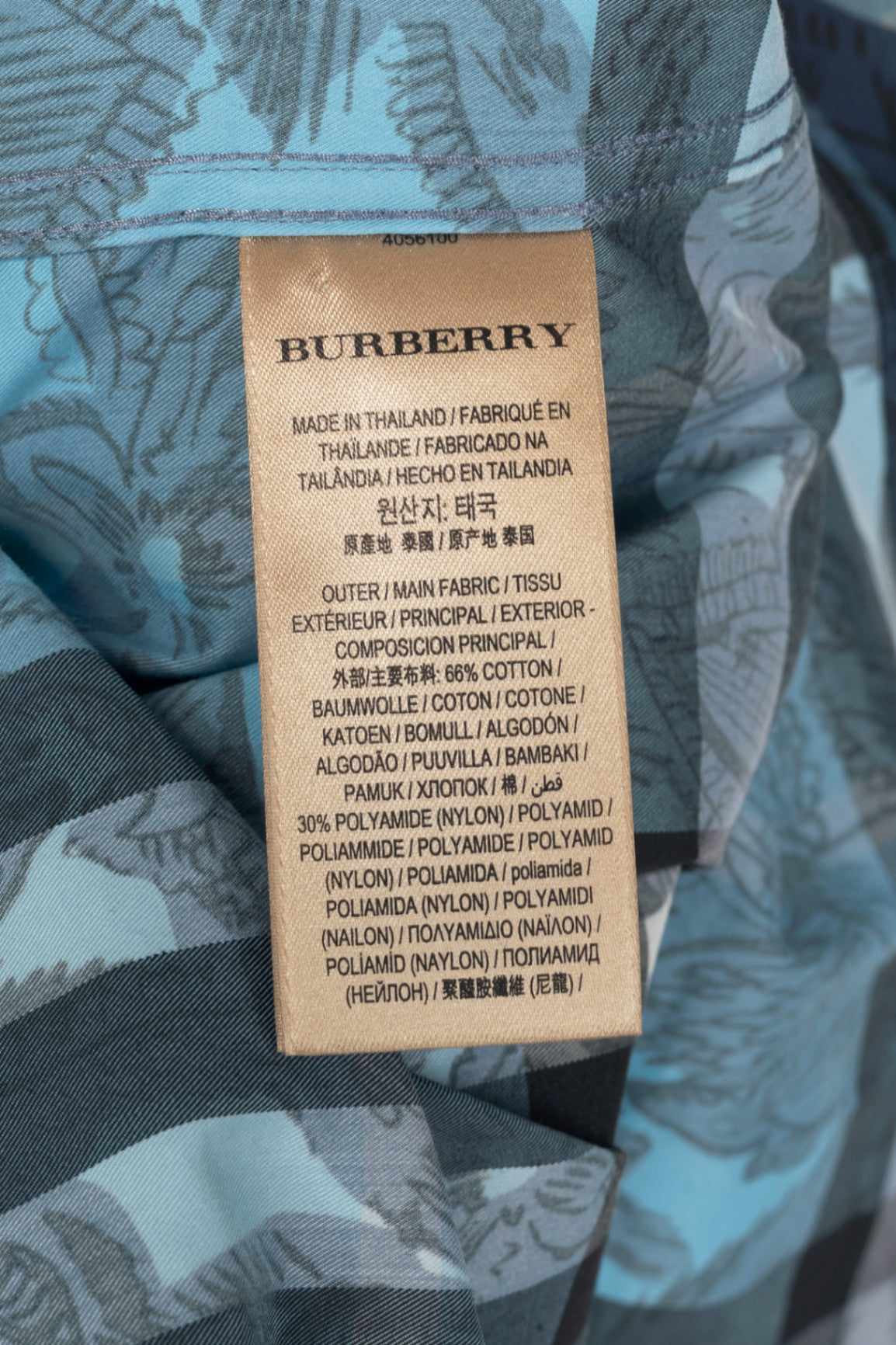 Burberry AW17 Beasts Blue Plaid Cotton-Poplin Buttoned Shirt