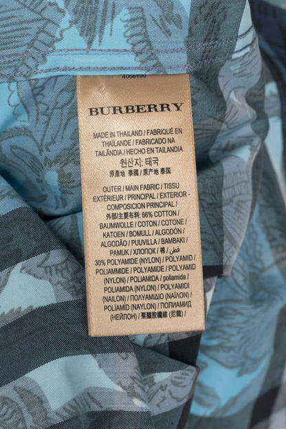 Burberry AW17 Beasts Blue Plaid Cotton-Poplin Buttoned Shirt