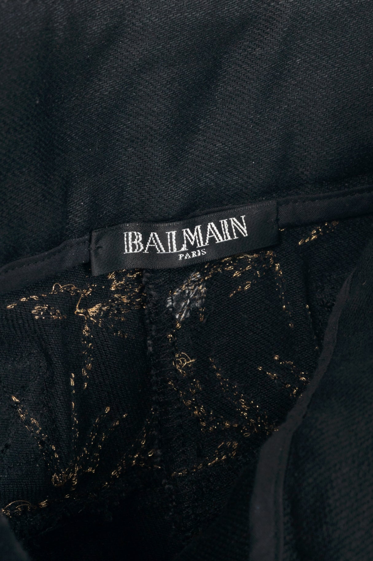 Balmain Black Embroidered Piped Riding-Style Jeans