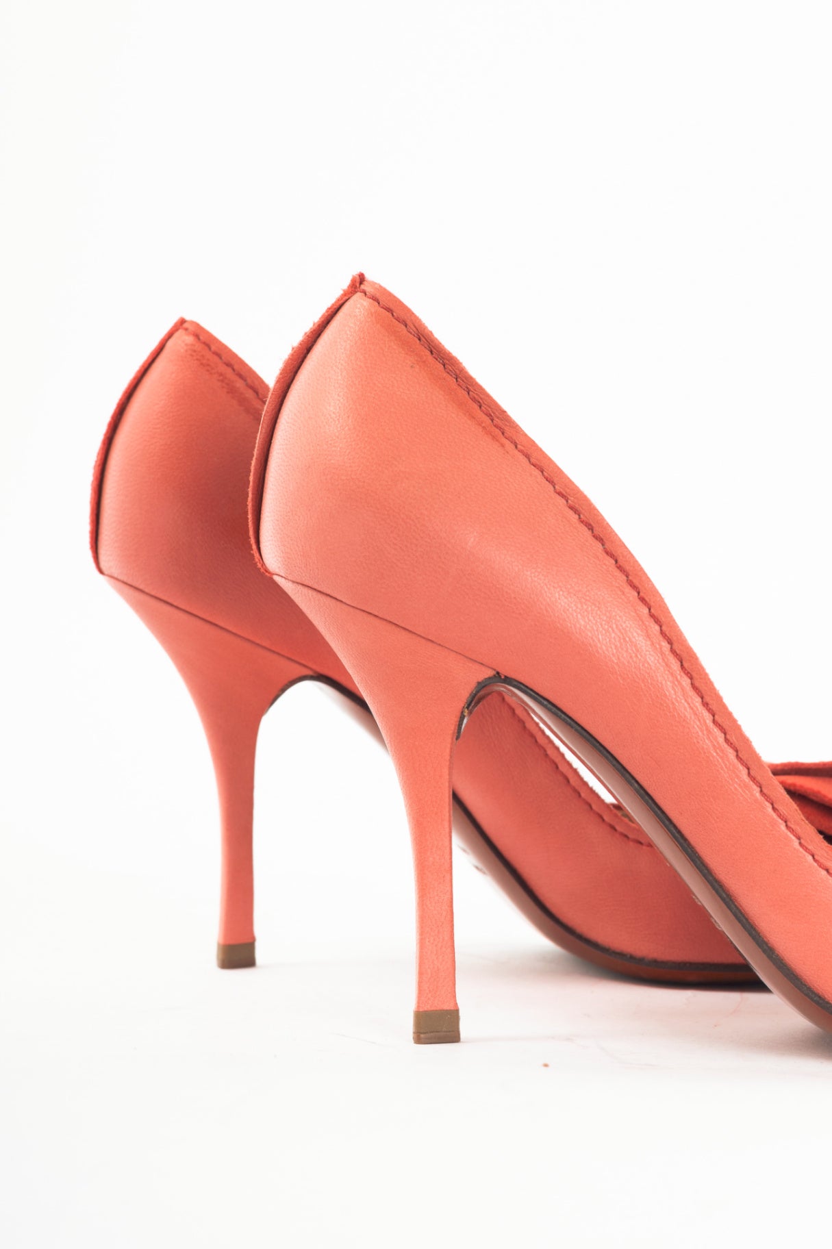 Lanvin SS11 Corail Lambskin Leather Bow Pumps