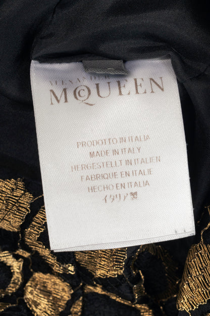 Alexander McQueen SS13 Runway Black & Gold Metallic-Lace Blazer