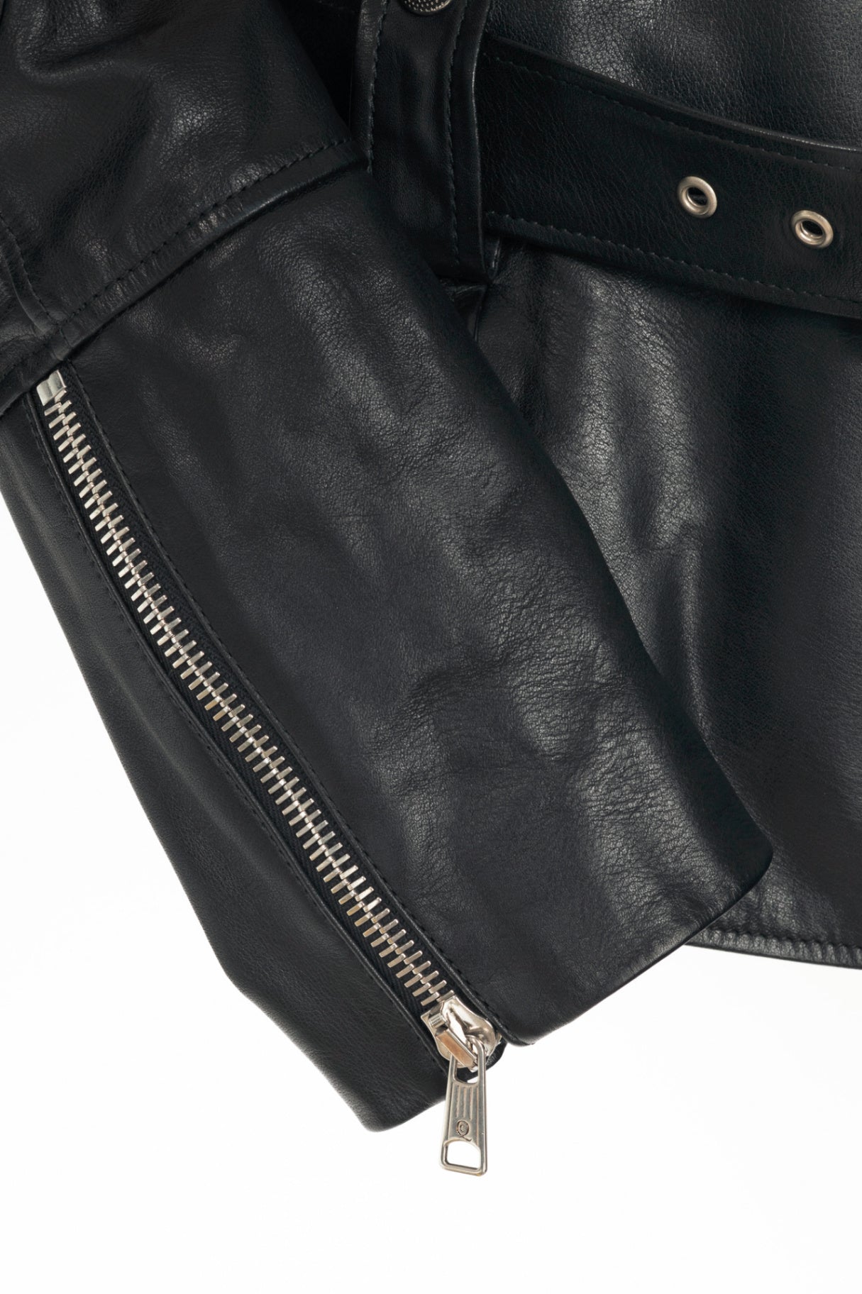 Alexander McQueen Black Leather Belted Peplum Moto Jacket