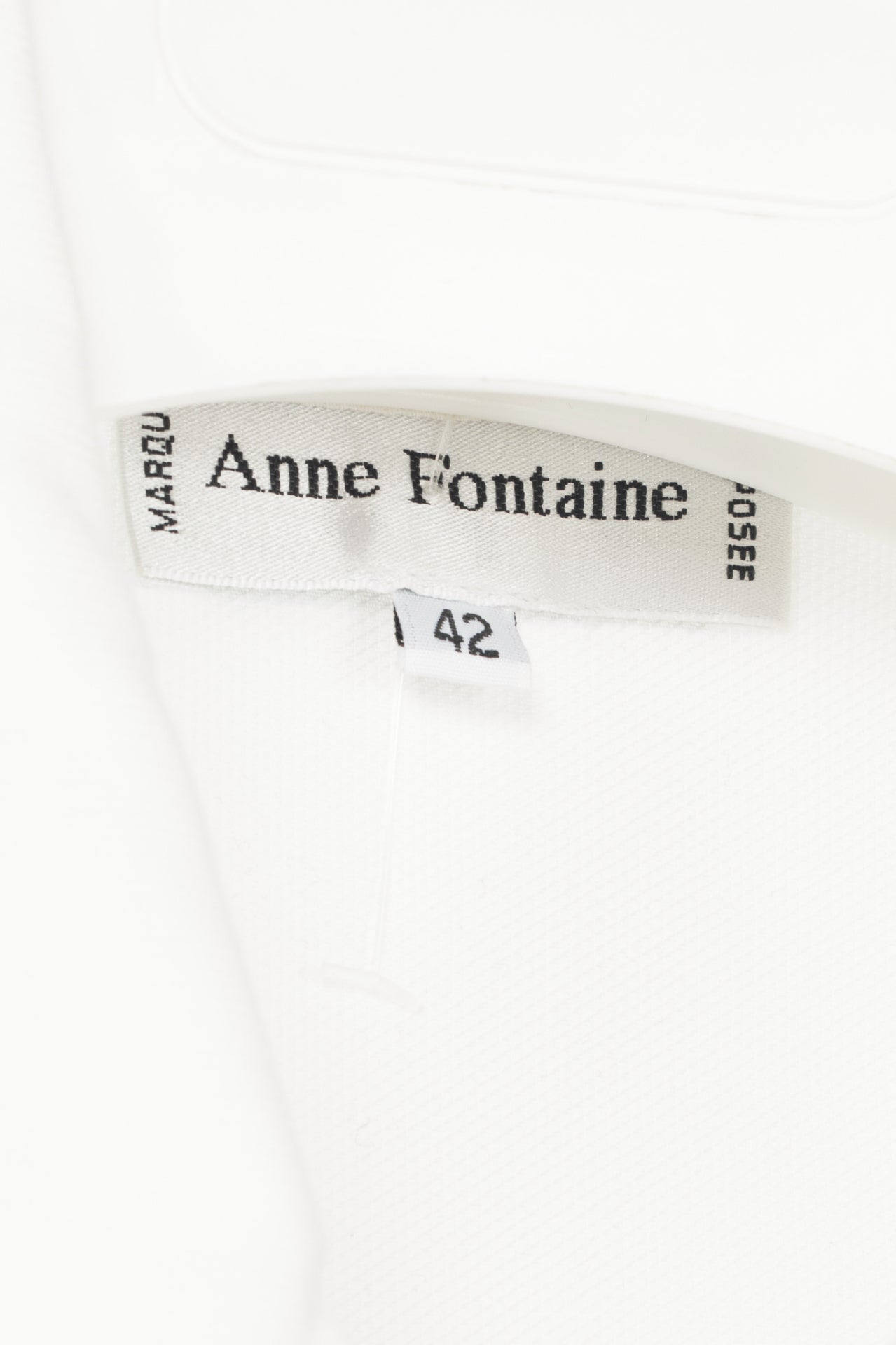 Anne Fontaine Rozene White Cotton-Twill Scalloped Zip Shirt