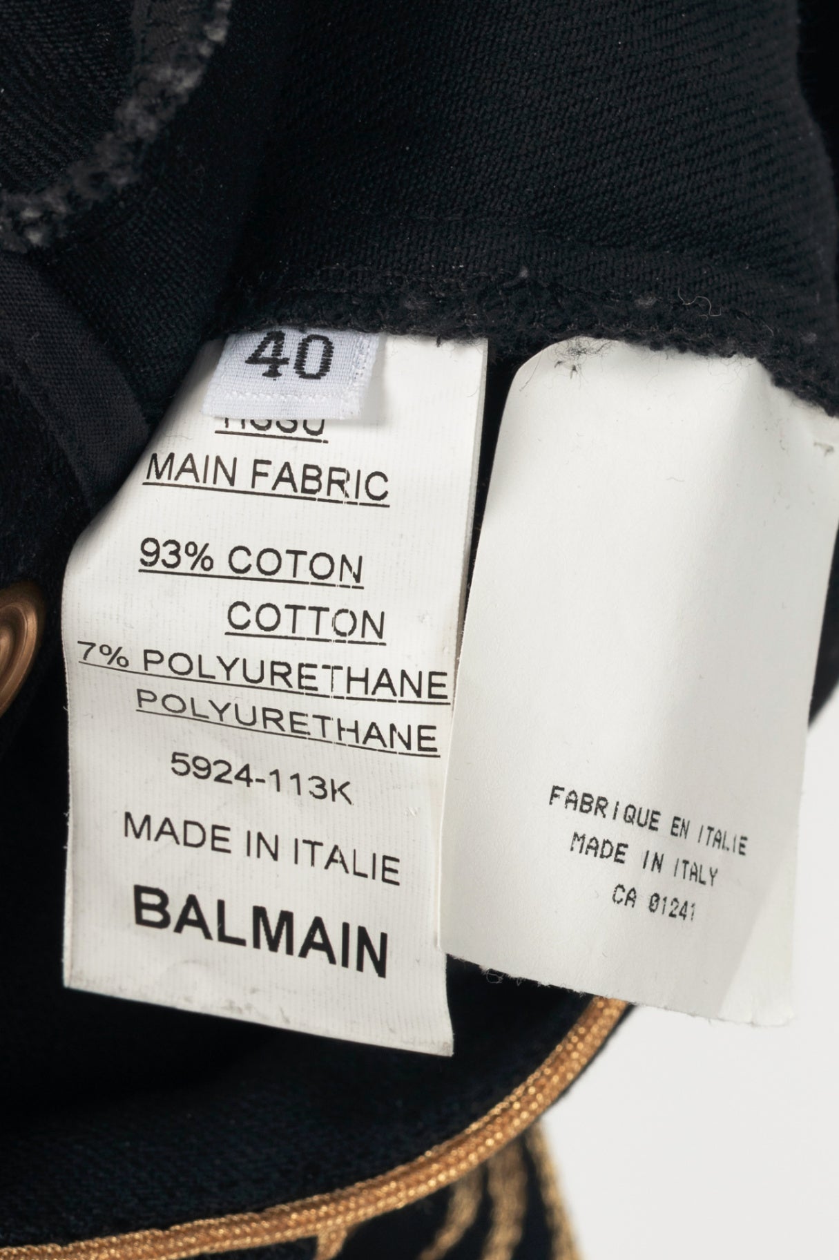 Balmain Black Embroidered Piped Riding-Style Jeans