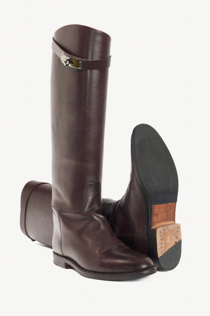 Hermes Jumping Brown Box Calfskin Riding Boots