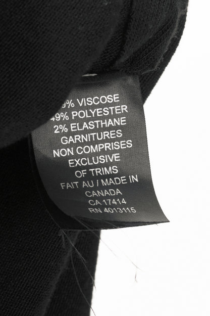 Marie Saint Pierre Black Jersey Zip-Front Mesh-Hem Tunic