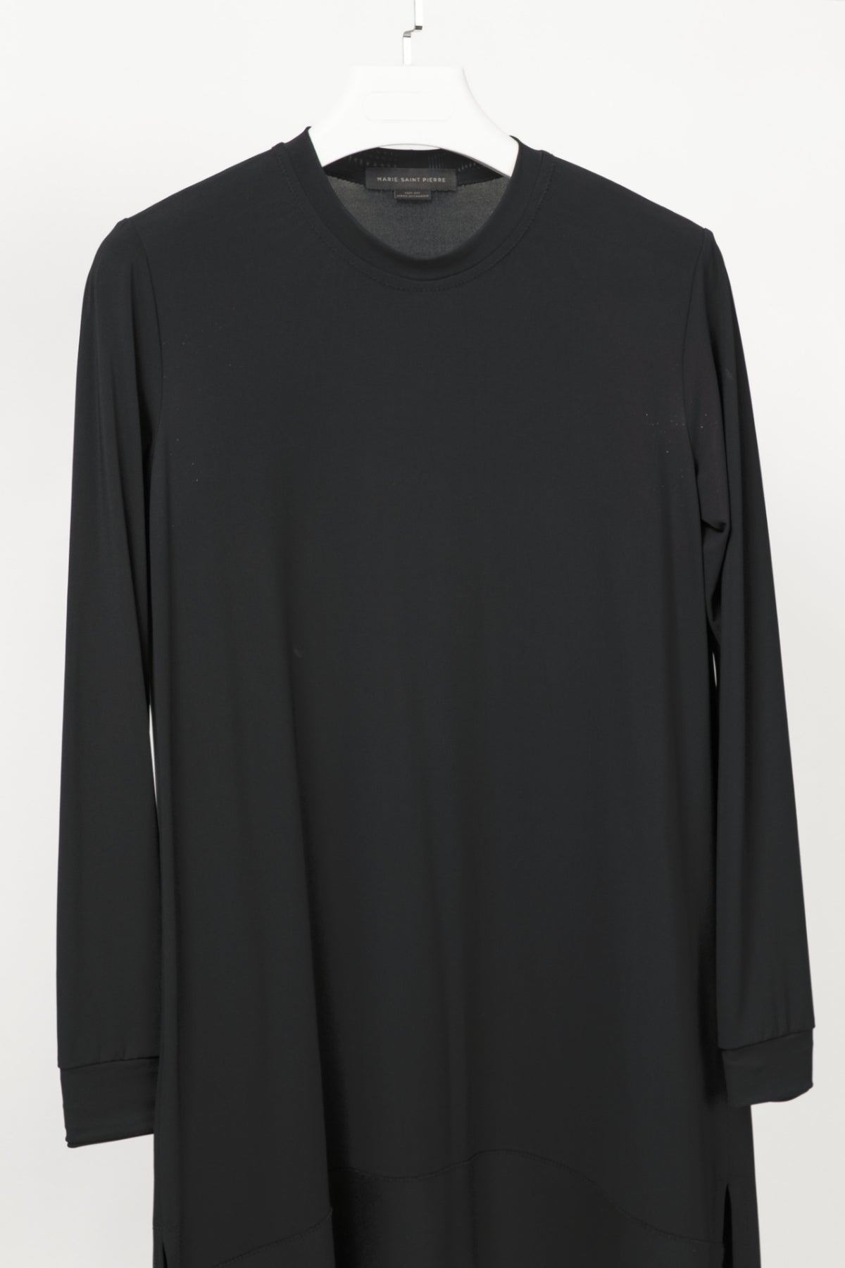 Marie Saint Pierre Ciarah2 Black Acetate Jersey Long-Sleeve Tunic