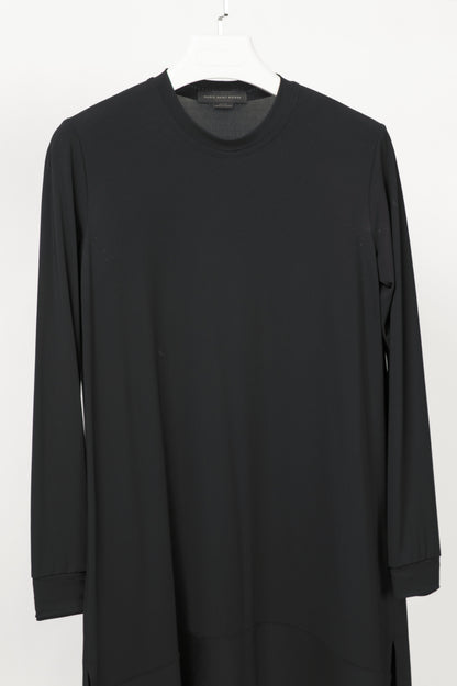 Marie Saint Pierre Ciarah2 Black Acetate Jersey Long-Sleeve Tunic