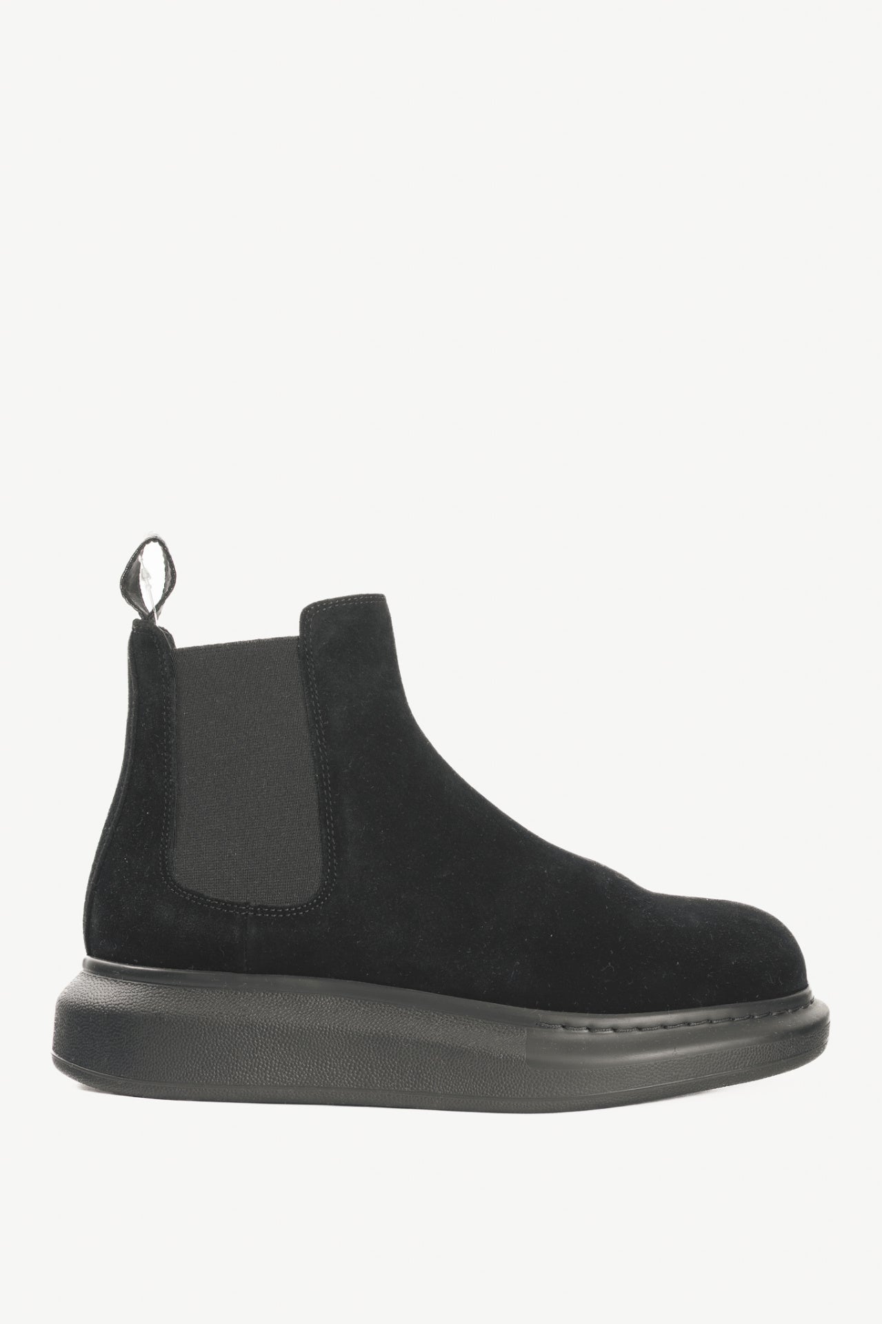 Alexander McQueen Hybrid Black Suede Chelsea Ankle Boots