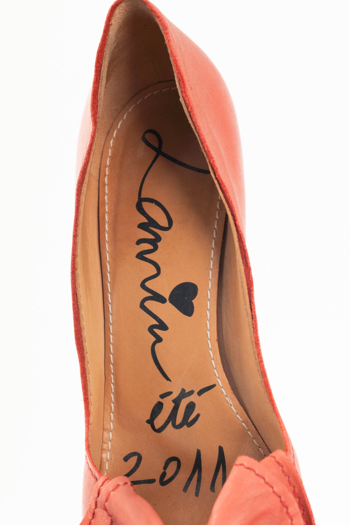 Lanvin SS11 Corail Lambskin Leather Bow Pumps
