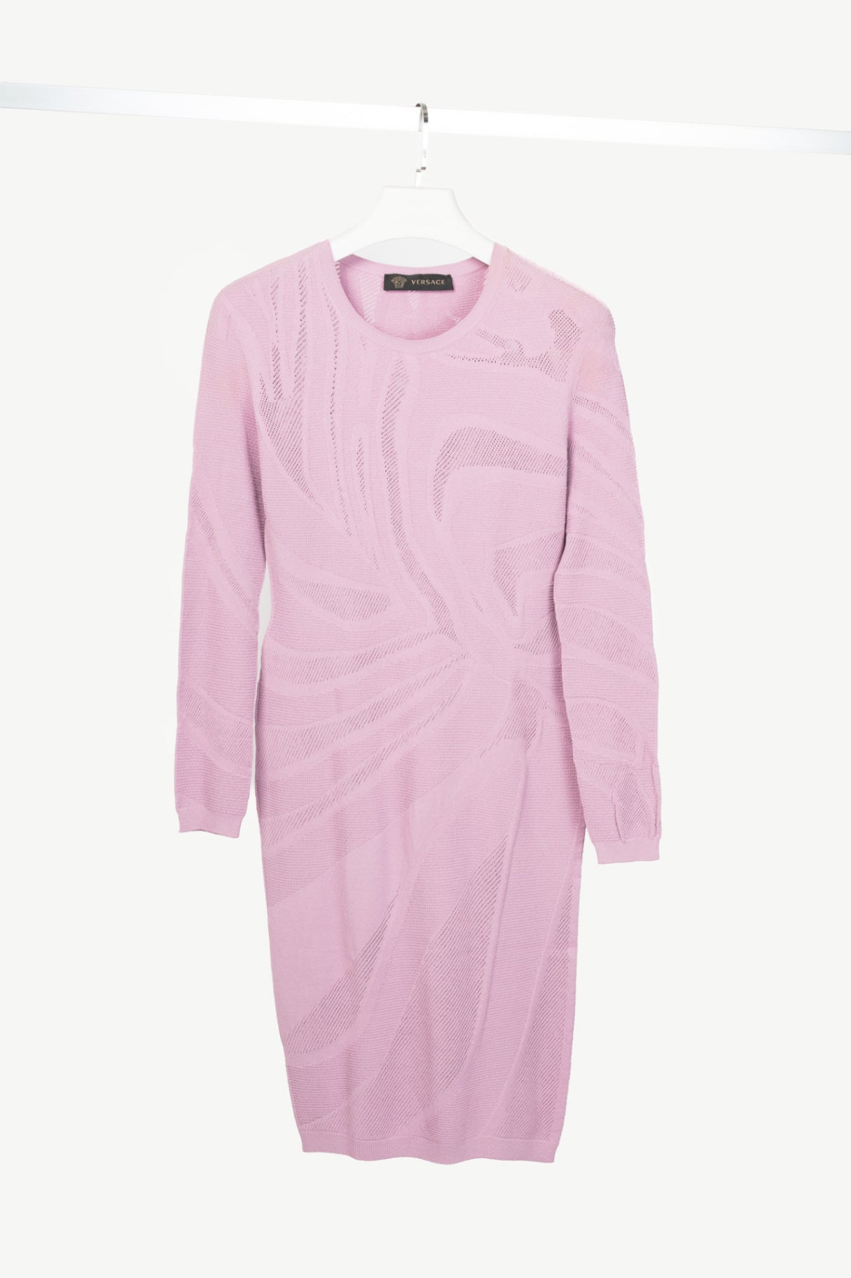 Versace Lilac Wavy-Textured Knit Bodycon Dress