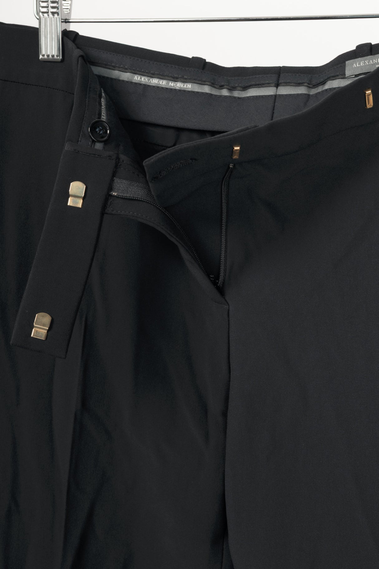 Alexander McQueen Black Crepe Flared Trousers