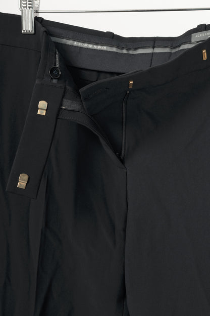 Alexander McQueen Black Crepe Flared Trousers