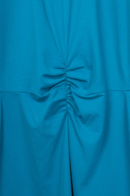 Luisa Cerano Azure Jersey Ruched Knee-Length Dress