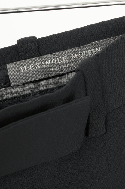 Alexander McQueen Black Crepe Flared Trousers