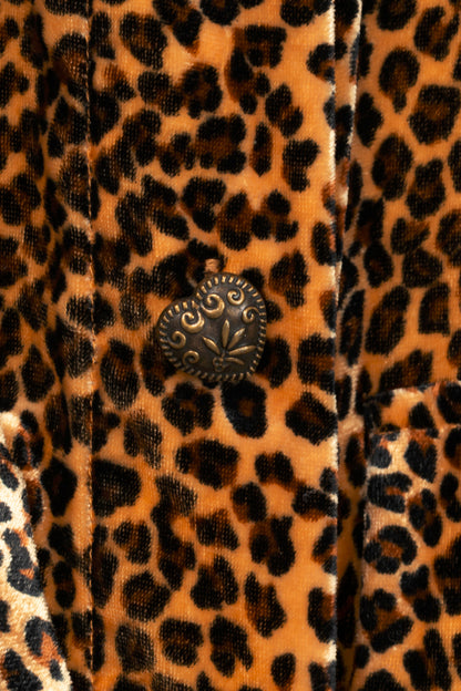 The Kooples Leopard Velvet Oversized Shirt Jacket