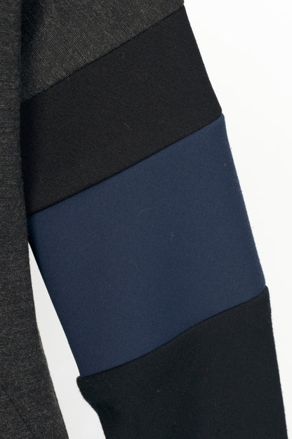 Marie Saint Pierre Grey Colour-Block Double-Jersey Dress