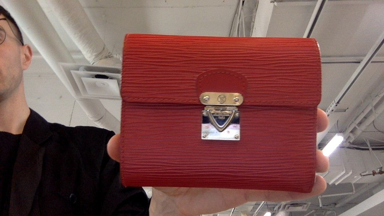 Louis Vuitton red epi compact wallet