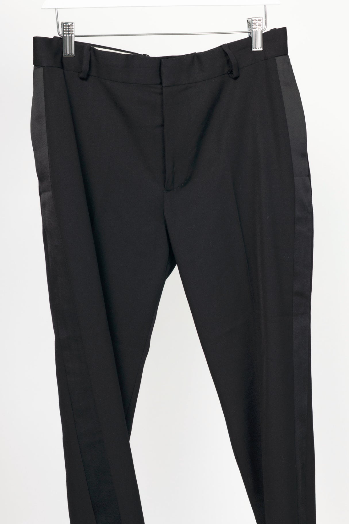 Alexander McQueen Black Slim-Cut Tailored Tuxedo Trousers