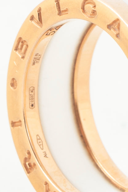 Bvlgari B.zero1 18k-Gold & White Ceramic Two-Band Ring