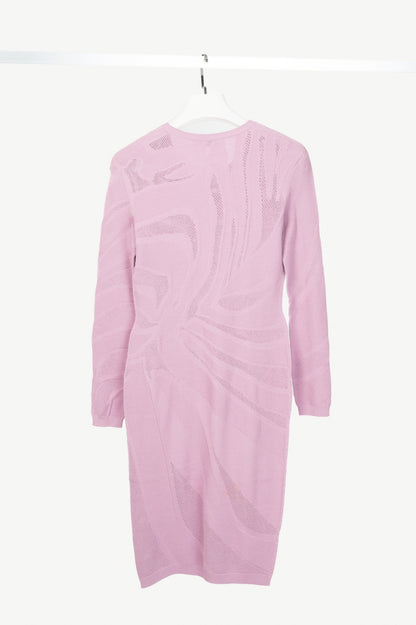 Versace Lilac Wavy-Textured Knit Bodycon Dress