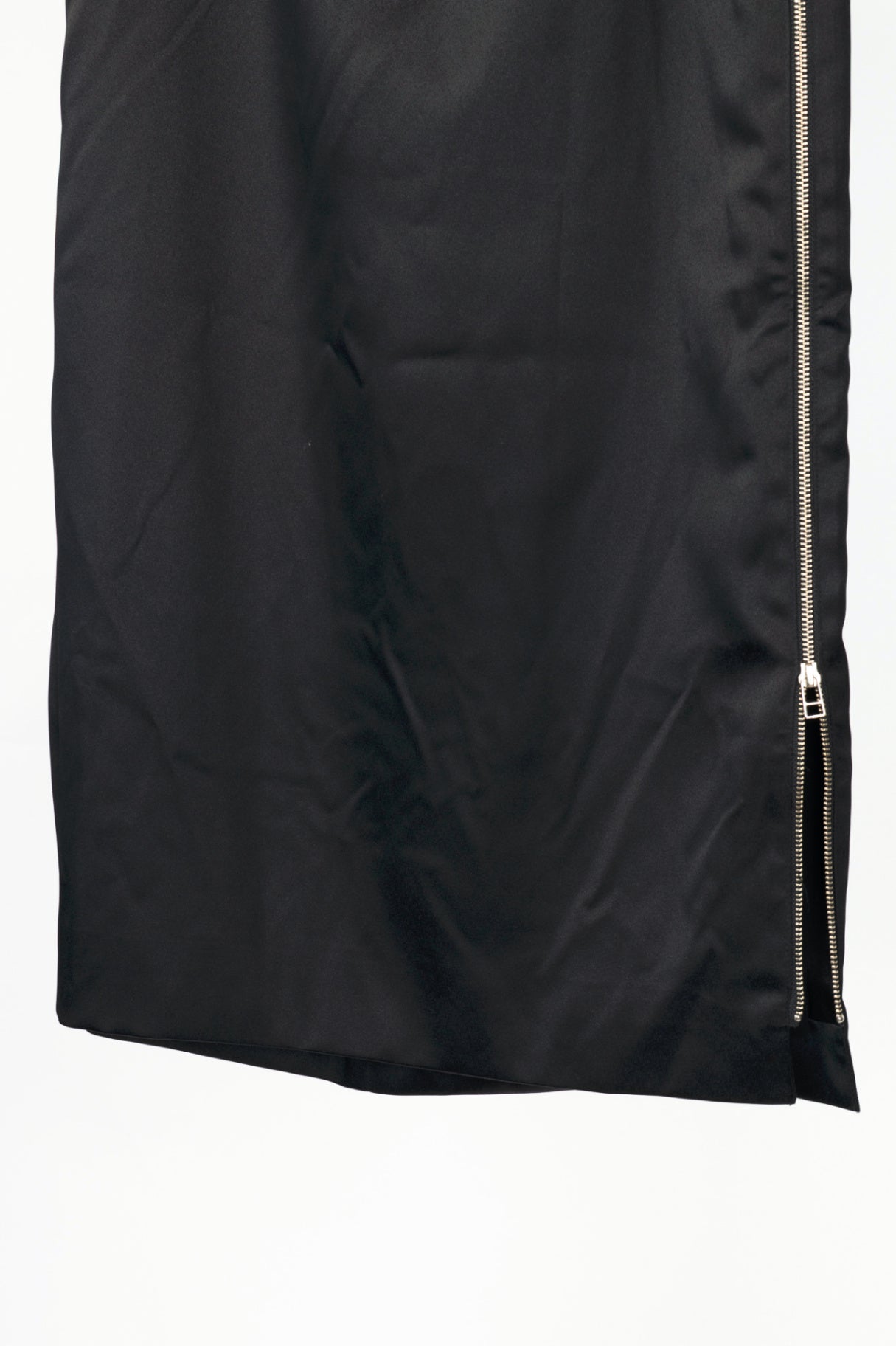 Eckhaus Latta AW17 Runway Black Satin Midi Pencil Skirt