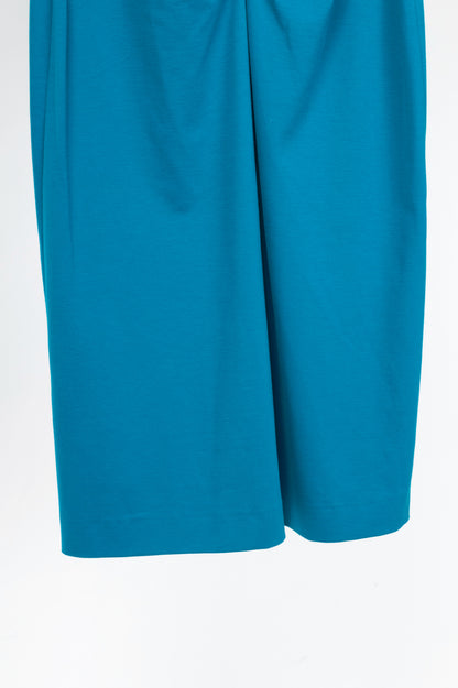 Luisa Cerano Azure Jersey Ruched Knee-Length Dress