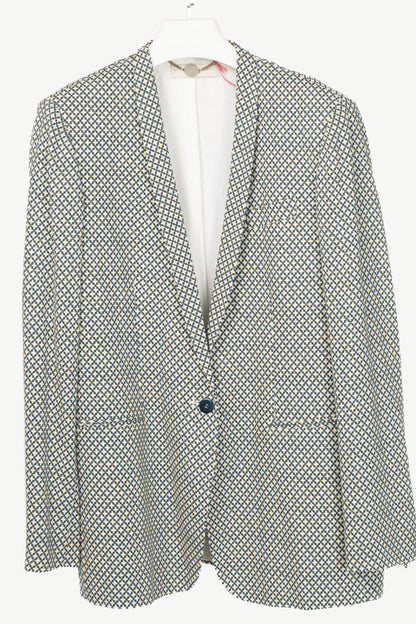 Stella McCartney SS12 Runway Elliot Navy Geometric-Print Blazer
