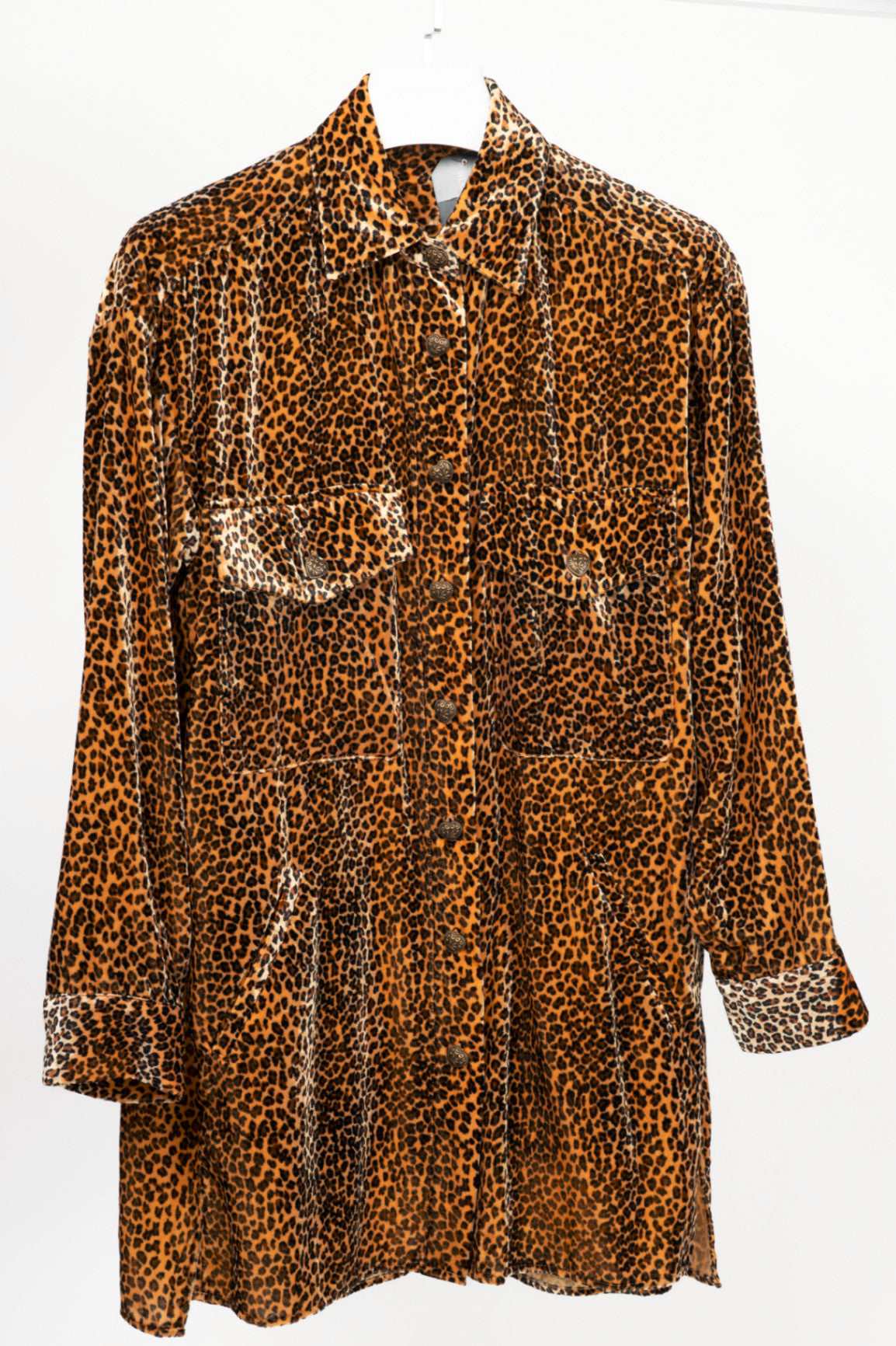The Kooples Leopard Velvet Oversized Shirt Jacket