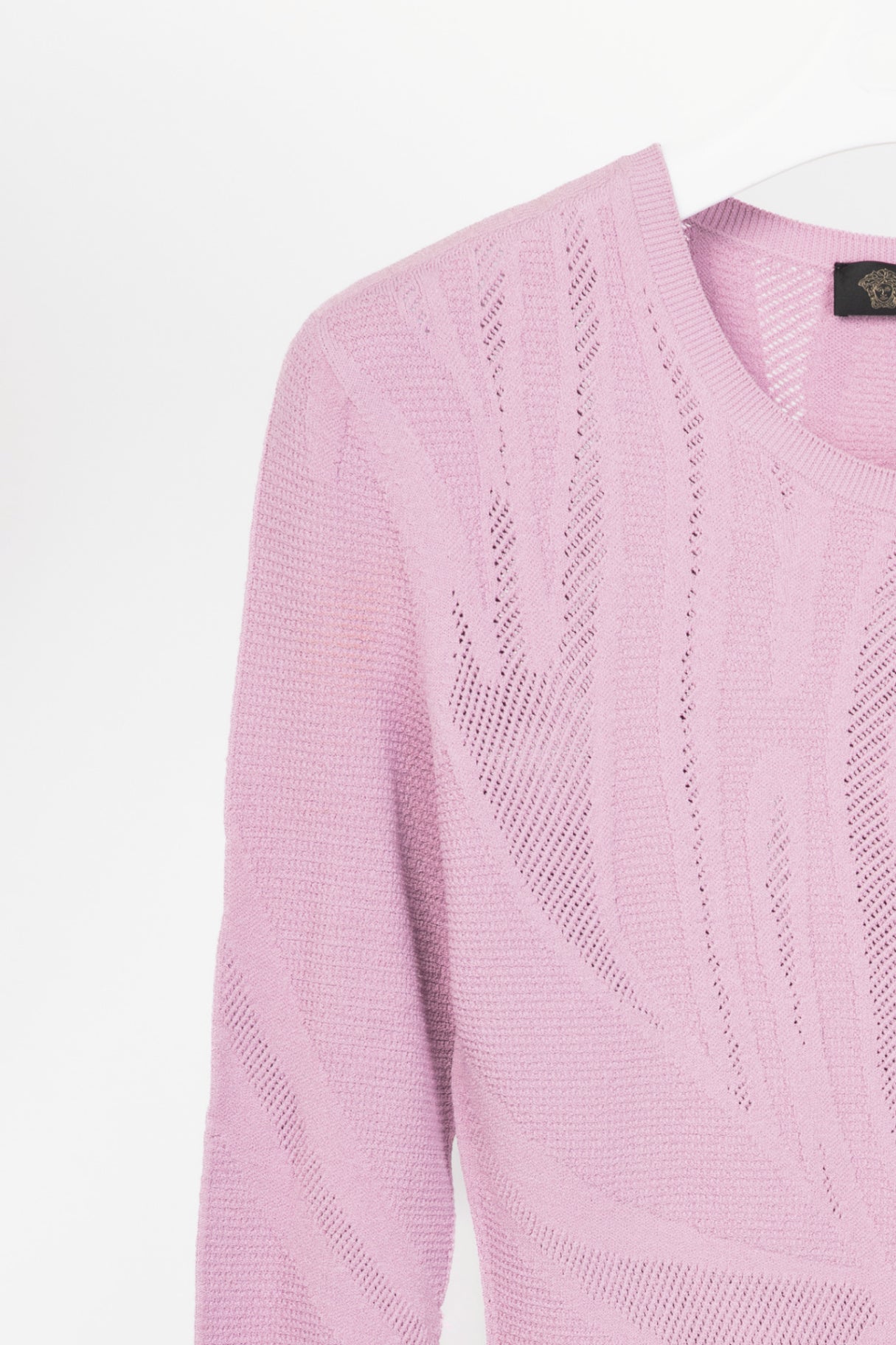 Versace Lilac Wavy-Textured Knit Bodycon Dress