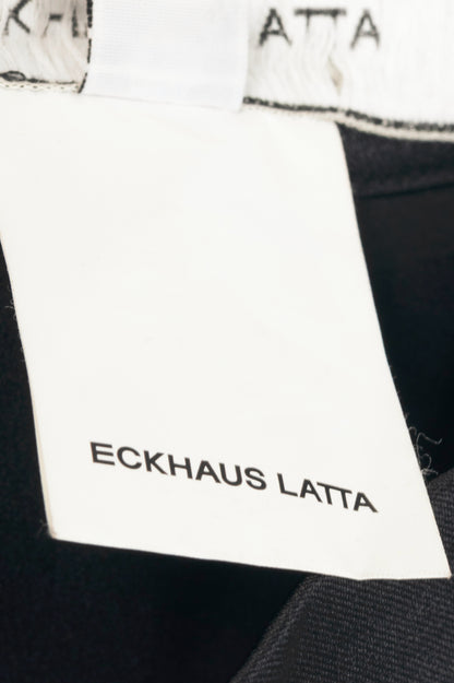 Eckhaus Latta AW17 Runway Black Satin Midi Pencil Skirt