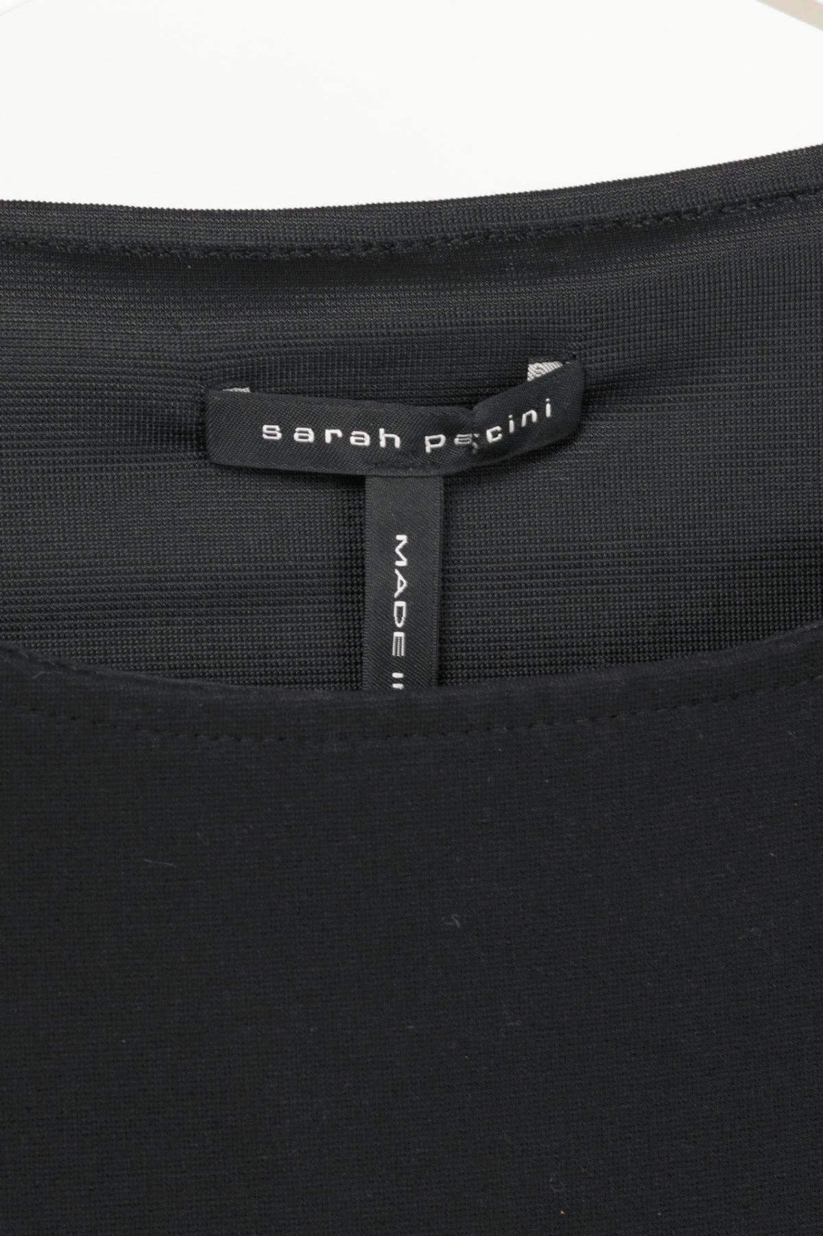 Sarah Pacini Black Viscose-Jersey Piped Maxi Dress