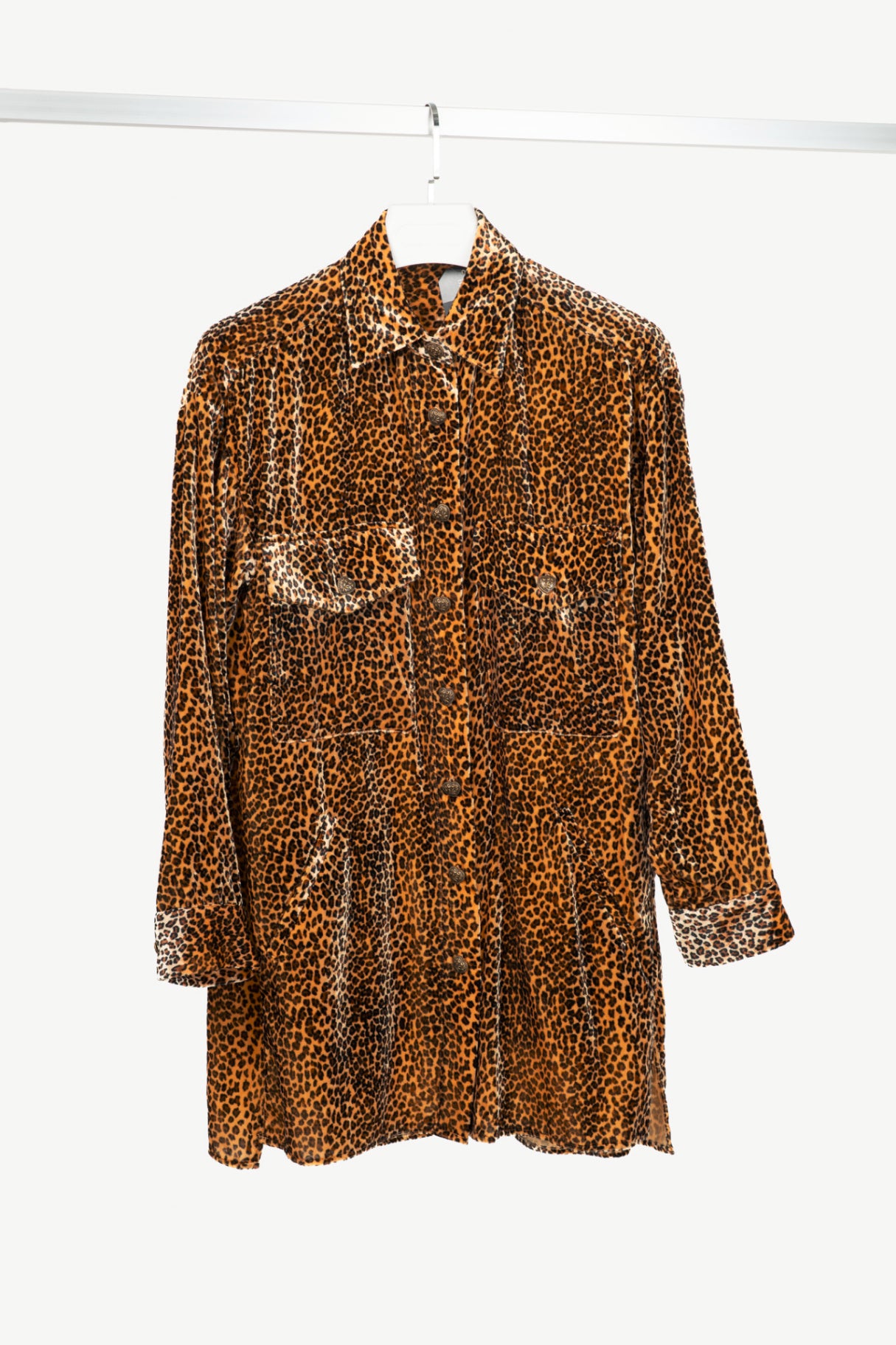 The Kooples Leopard Velvet Oversized Shirt Jacket