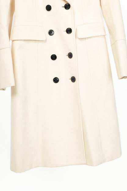 Burberry Winter White Wool- & Cashmere-Blend Oversize Collar Military Coat