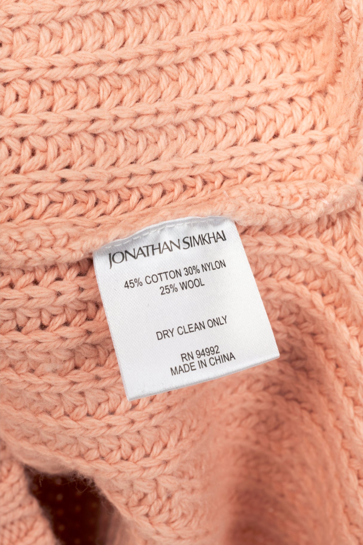Jonathan Simkhai Aubrey Pink Traveling Cable Knit Sweater