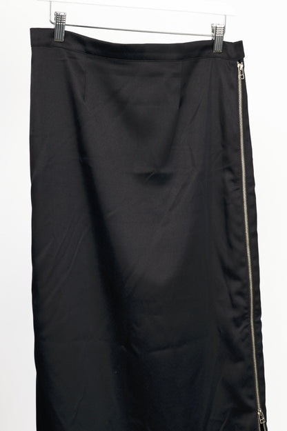 Eckhaus Latta AW17 Runway Black Satin Midi Pencil Skirt