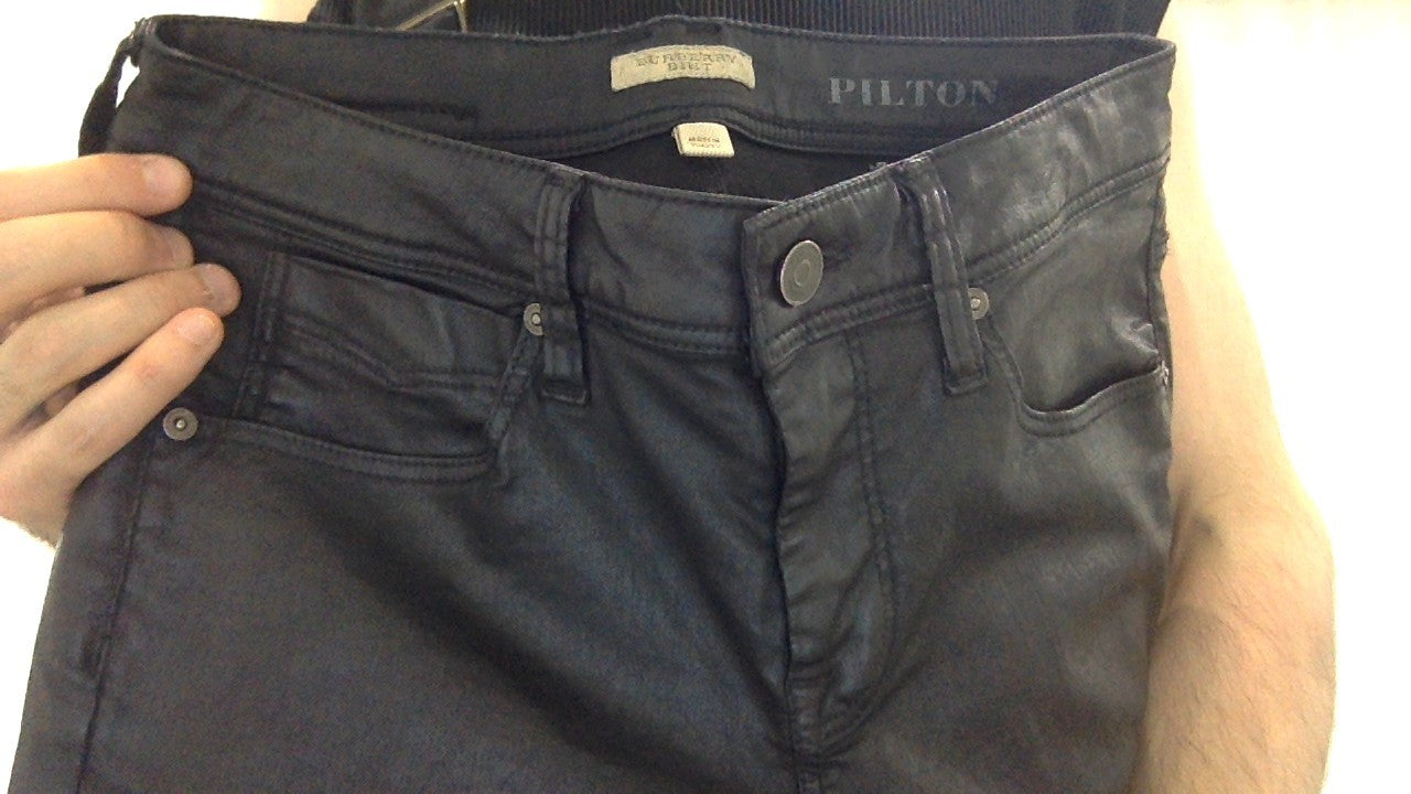 Burberry Brit black waxed cotton jean