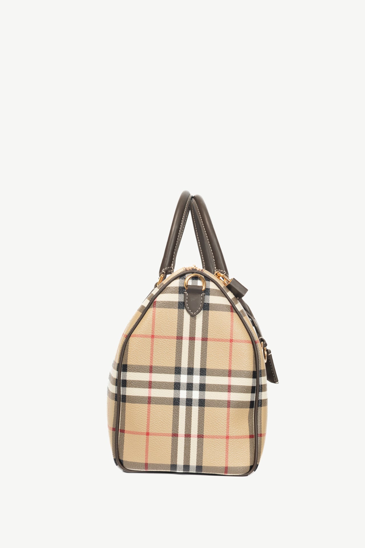 Burberry Beige & Military Medium Check Bowling Bag