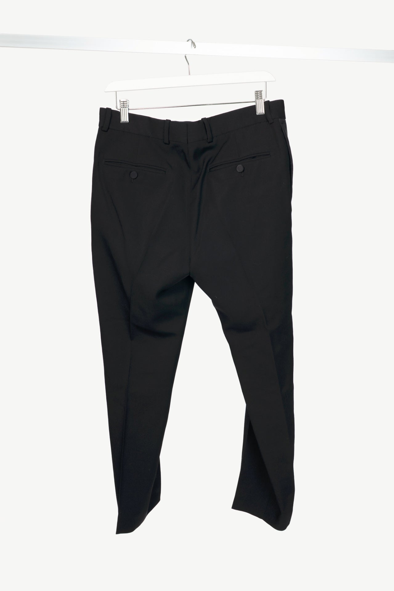 Alexander McQueen Black Slim-Cut Tailored Tuxedo Trousers