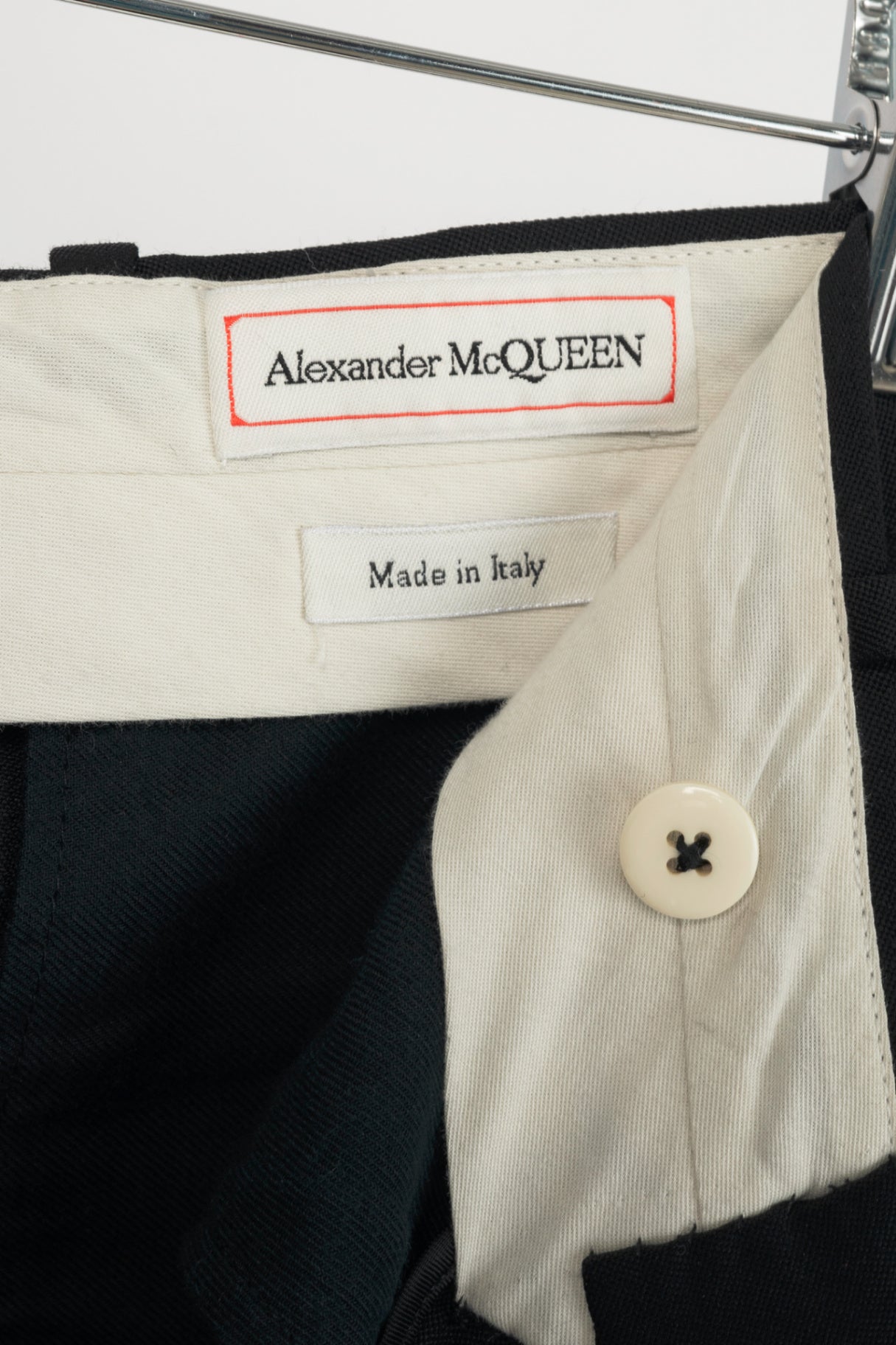 Alexander McQueen Black Slim-Cut Tailored Tuxedo Trousers