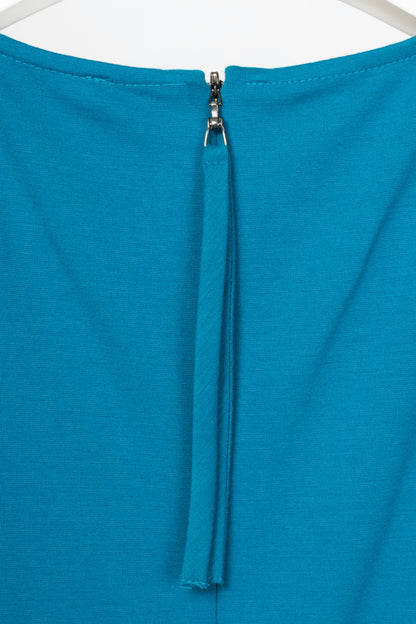 Luisa Cerano Azure Jersey Ruched Knee-Length Dress