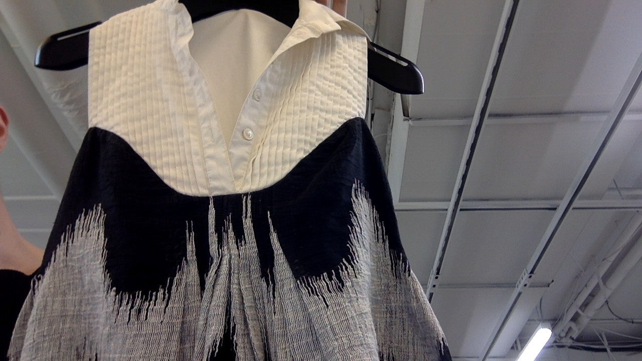 LAMB black white flare tunic shirt