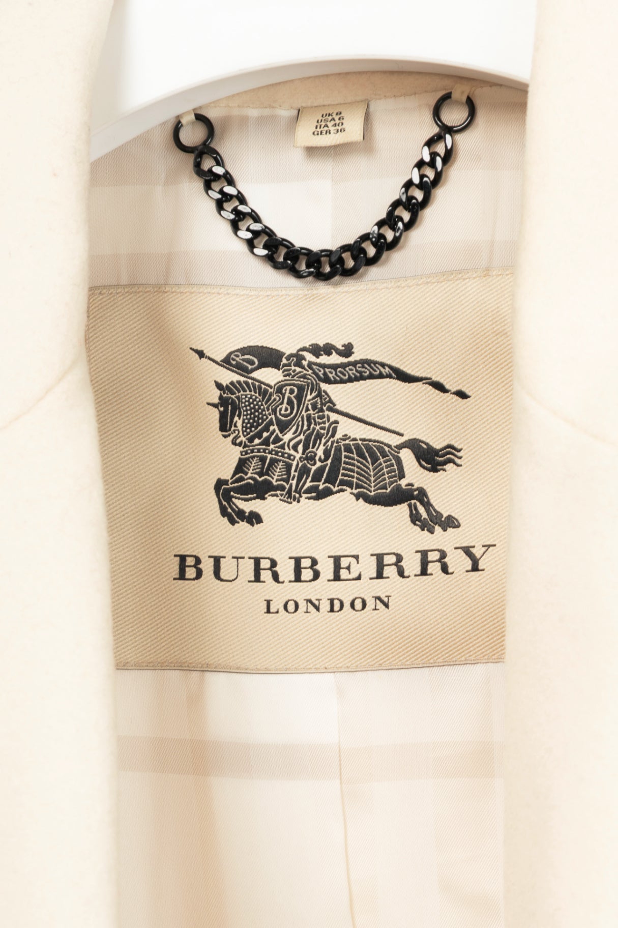 Burberry Winter White Wool- & Cashmere-Blend Oversize Collar Military Coat
