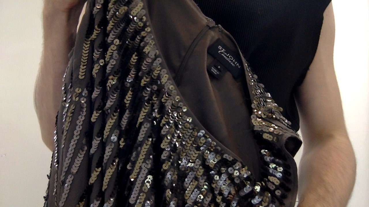 St. John Taupe Sequin Mini Dress