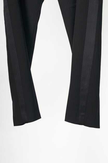 Alexander McQueen Black Slim-Cut Tailored Tuxedo Trousers