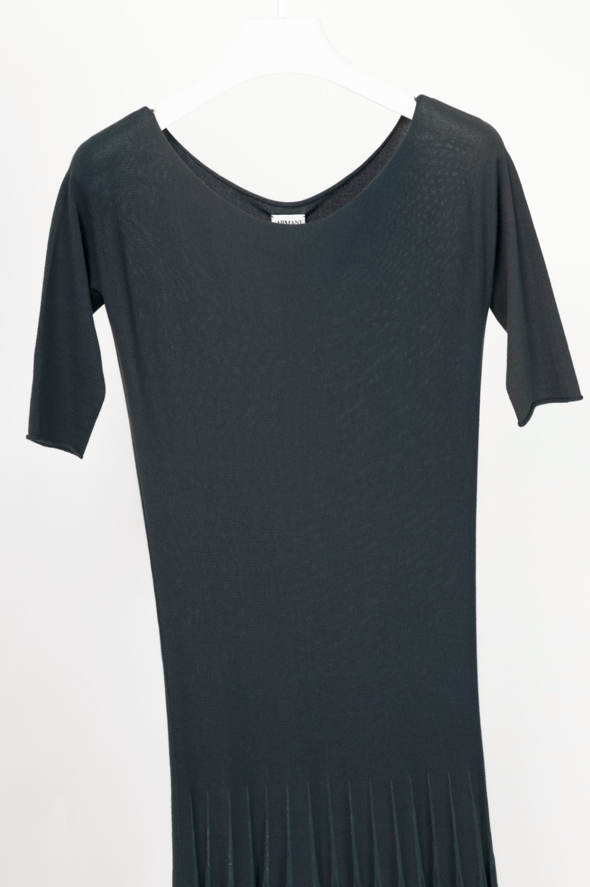Armani Collezioni Grey Viscose-Knit Flared Dress