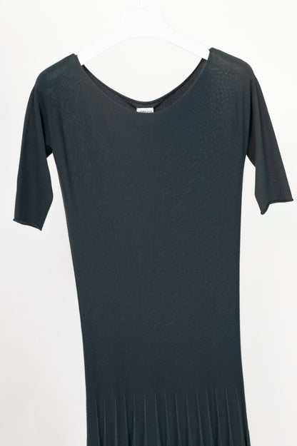 Armani Collezioni Grey Viscose-Knit Flared Dress