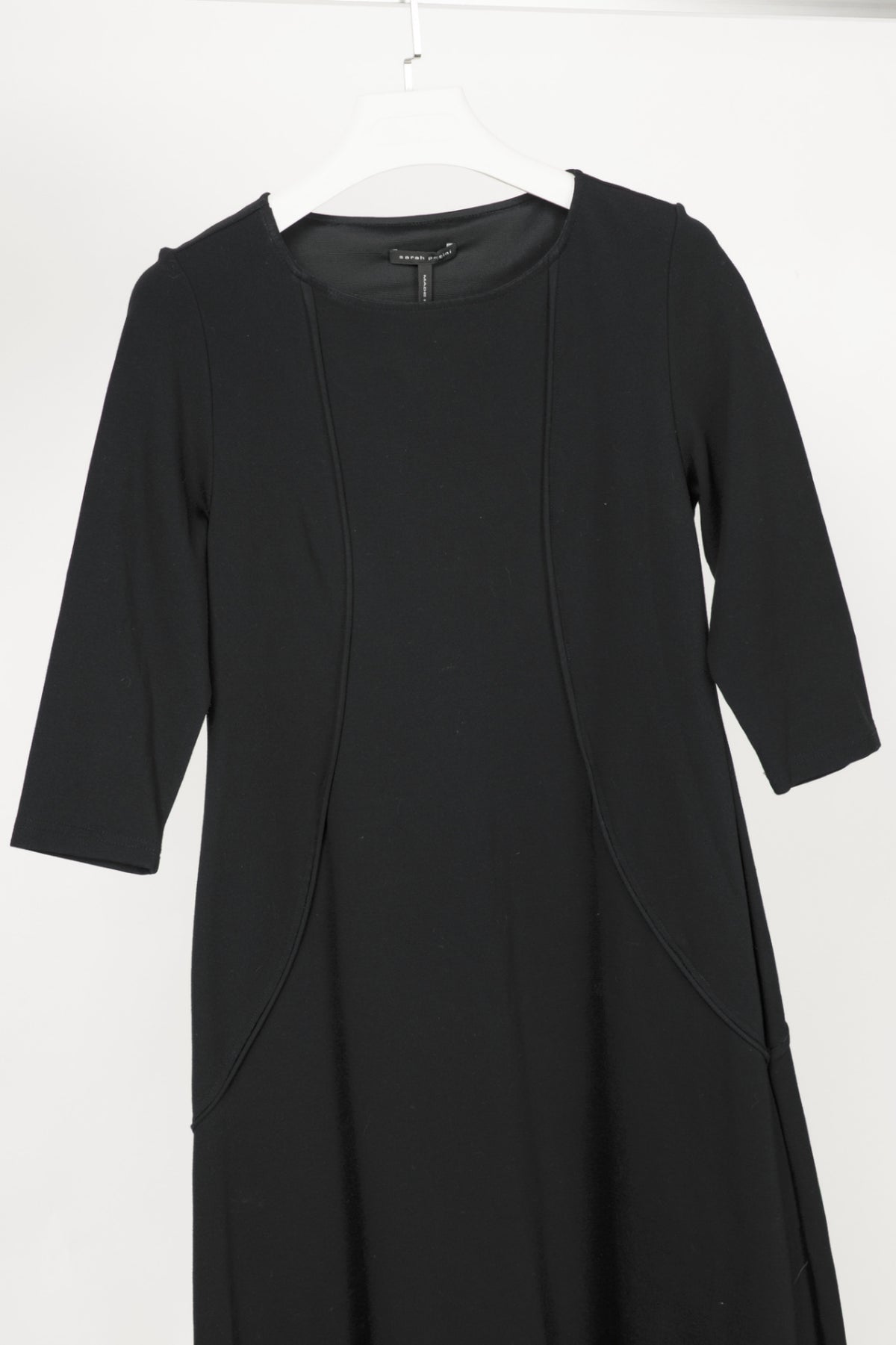 Sarah Pacini Black Viscose-Jersey Piped Maxi Dress